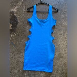Blue mini dress with side details